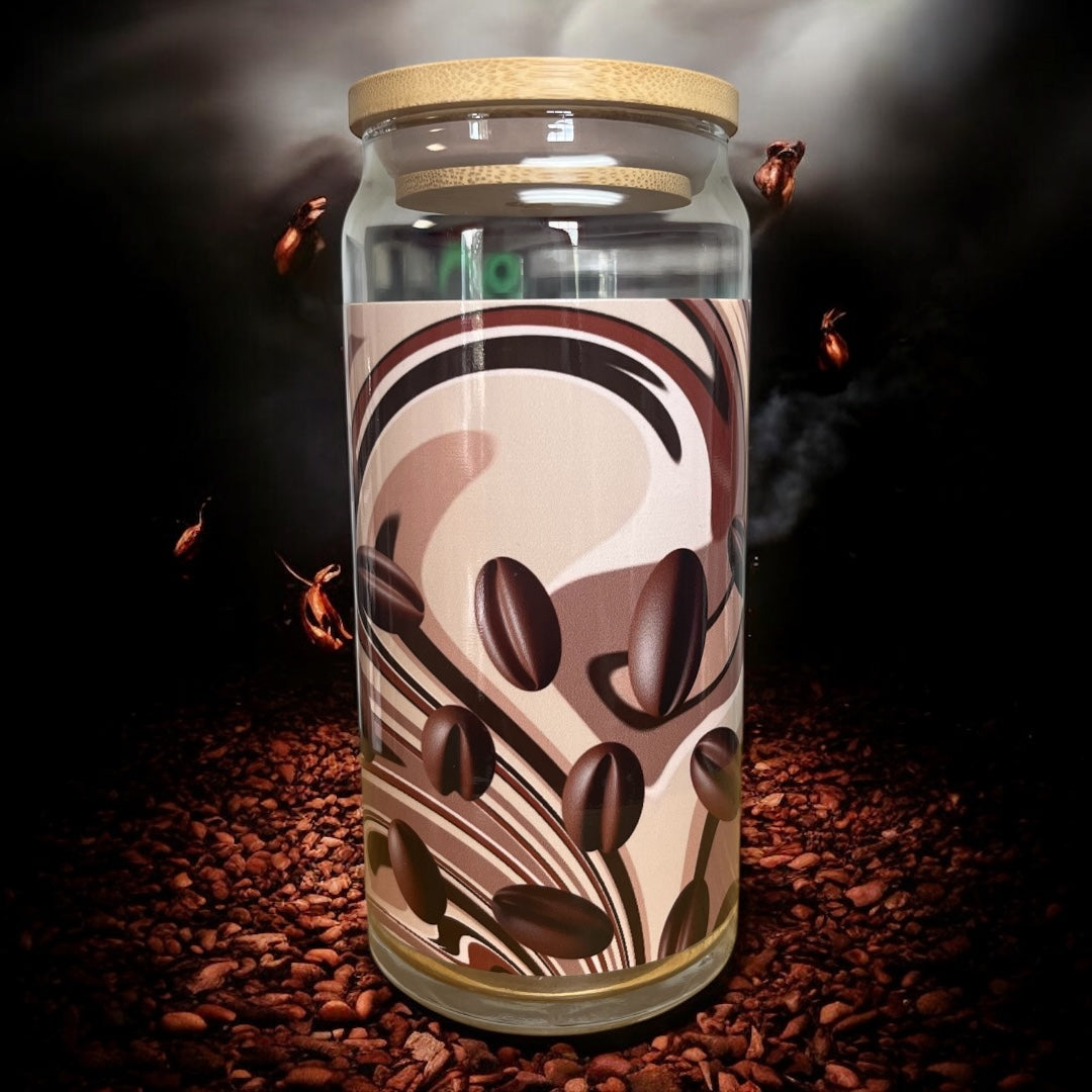 Coffee Beans Glass Can Tumbler