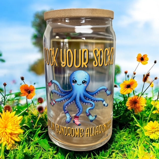 Rock Your Socks Glass Can Tumbler