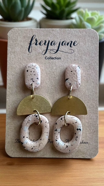 Beige Terrazzo Dangles