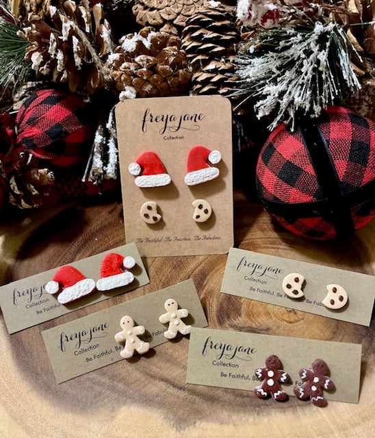 Santa Hat Studs