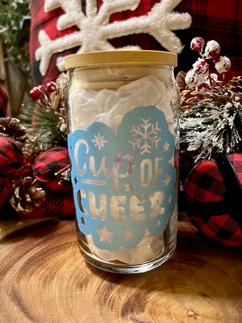 Glass Can - Cup Of Cheer - Blue