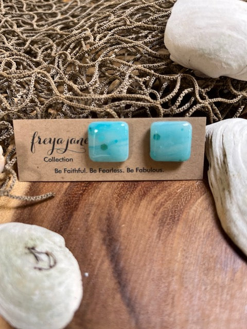 Blue Jasmine Sparkle Stud Earrings