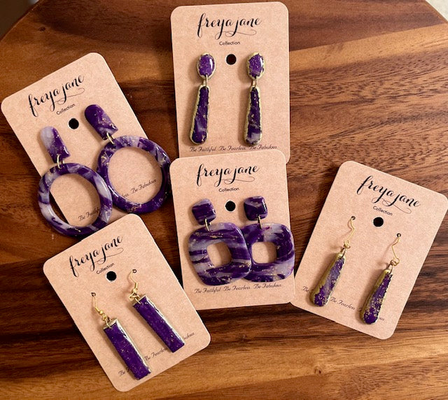 Deep Purple Square Hoops