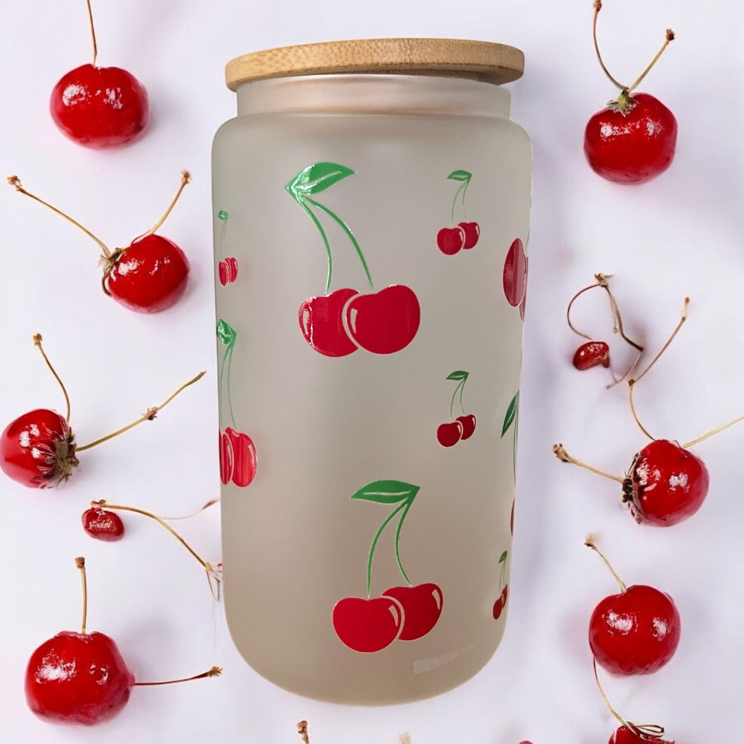 Cherry Glass Can Tumbler