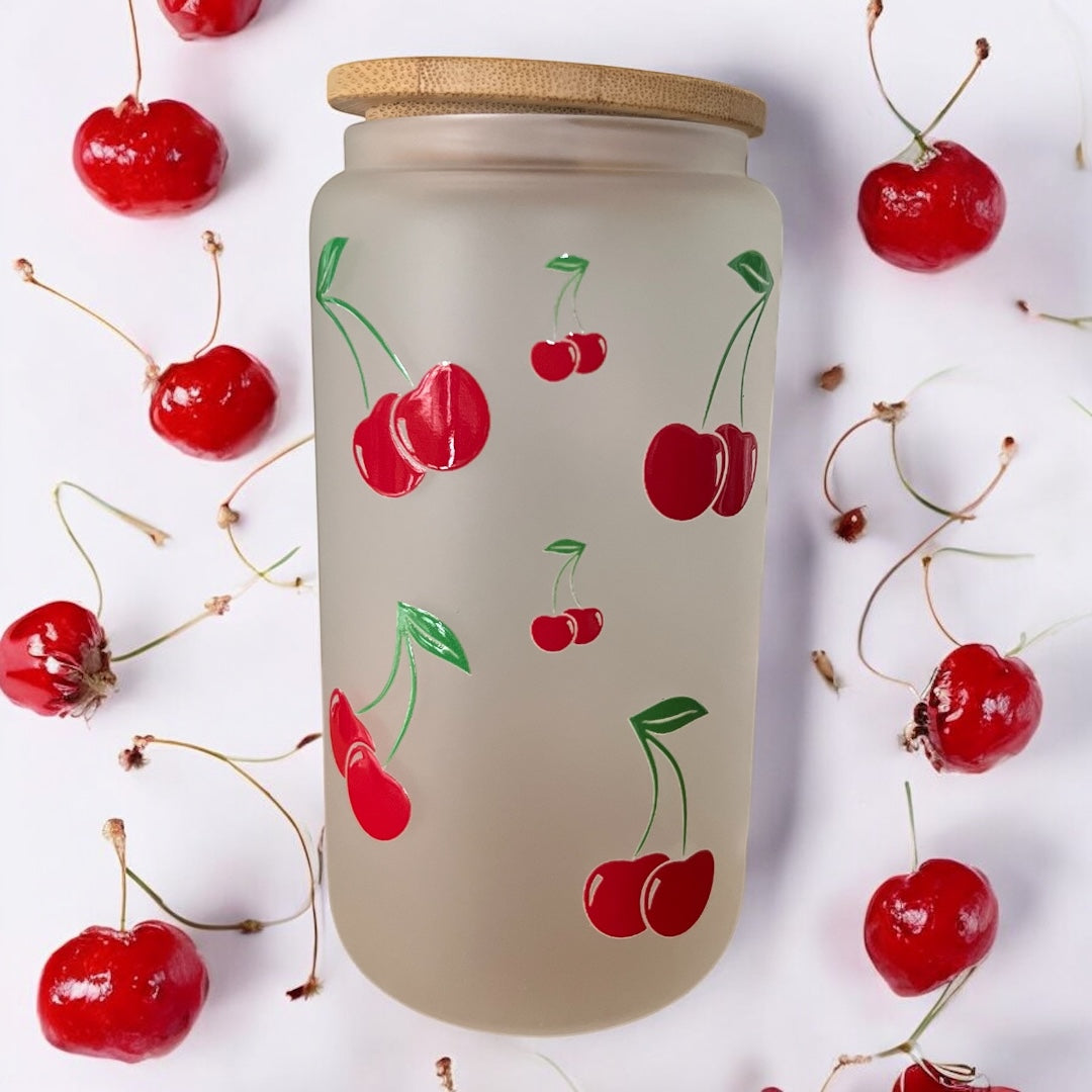 Cherry Glass Can Tumbler