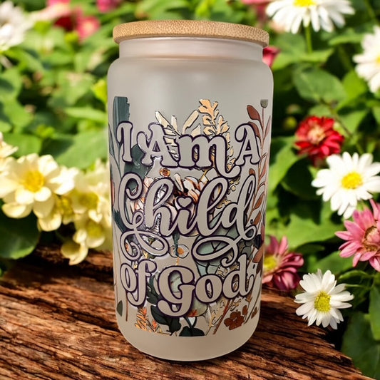 Child Of God Matte Glass Can Tumbler