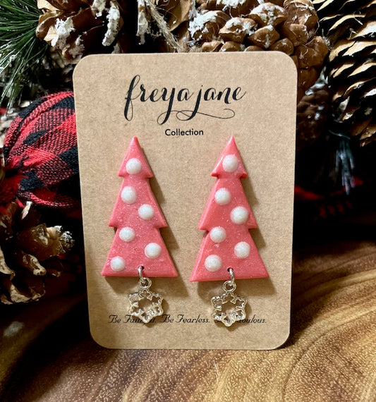 Pink Christmas Tree with Silver Snowflake 1