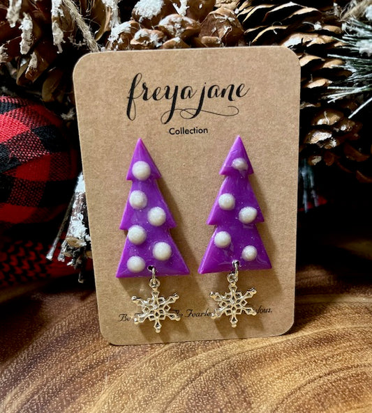 Purple Christmas Tree with Snowflake