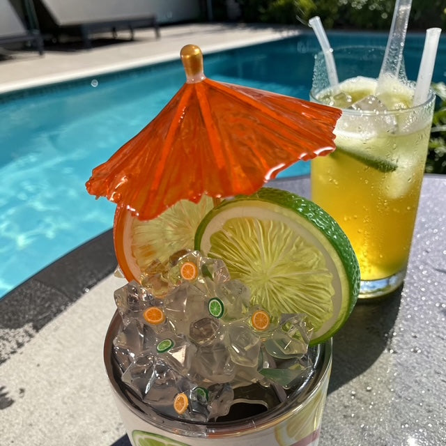 Orange and Lime Ice Custom Tumbler Lid