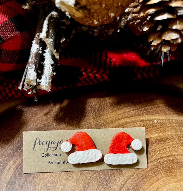 Santa Hat Studs