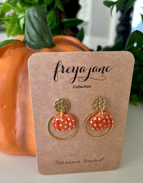 Mini Pumpkin Drops - Orange Polka Dots