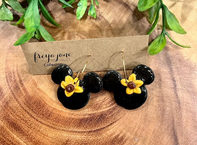 Mouse Flower Hoops