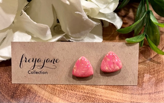 Raspberry Sherbet Triangular Studs